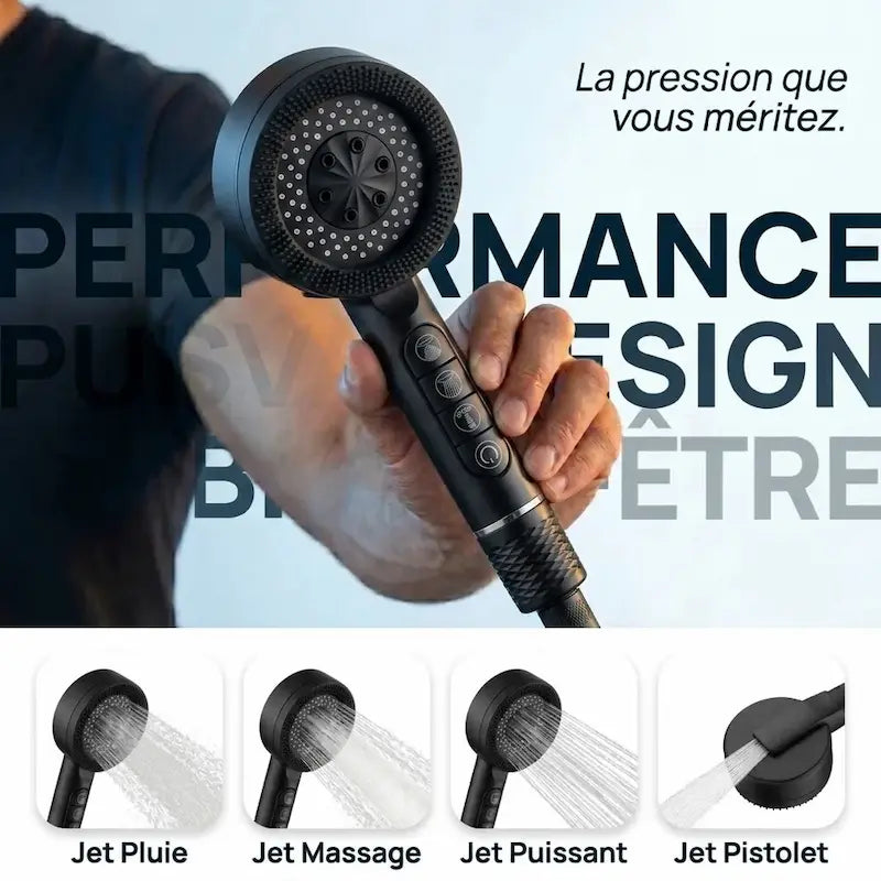 Pommeau de Douche Haute Pression — 4 Modes de Jet | BERAT