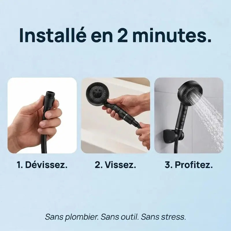 Pommeau de Douche Haute Pression — 4 Modes de Jet | BERAT