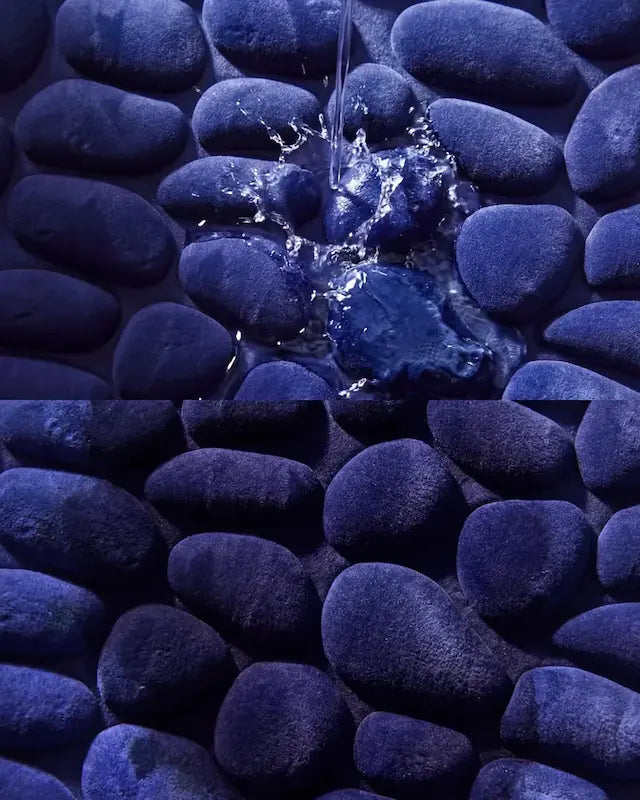 Tapis de Bain Galets Antidérapant – Effet Massant 3D Bleu | 40x60cm