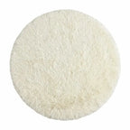Tapis de Bain Rond Moelleux Antidérapant – Blanc, Effet Fourrure