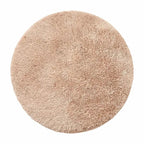 Tapis de Bain Rond Moelleux Antidérapant – Camel, Effet Fourrure