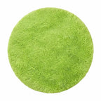 Tapis de Bain Rond Moelleux Antidérapant – Vert, Effet Fourrure